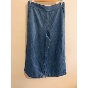 Madewell Wide Leg crop Chambray Pant